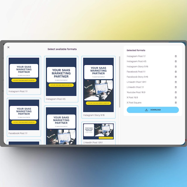 Stop Resizing, Create Once And Download In All Formats